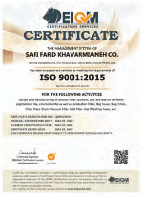 گواهینامه سیستم مدیریت کیفیت ISO9001